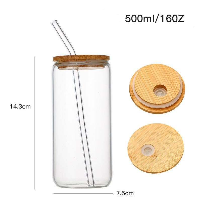 Personalized Glass Can shape Sipper -Name Customized Text, Logo, Name, Quote...