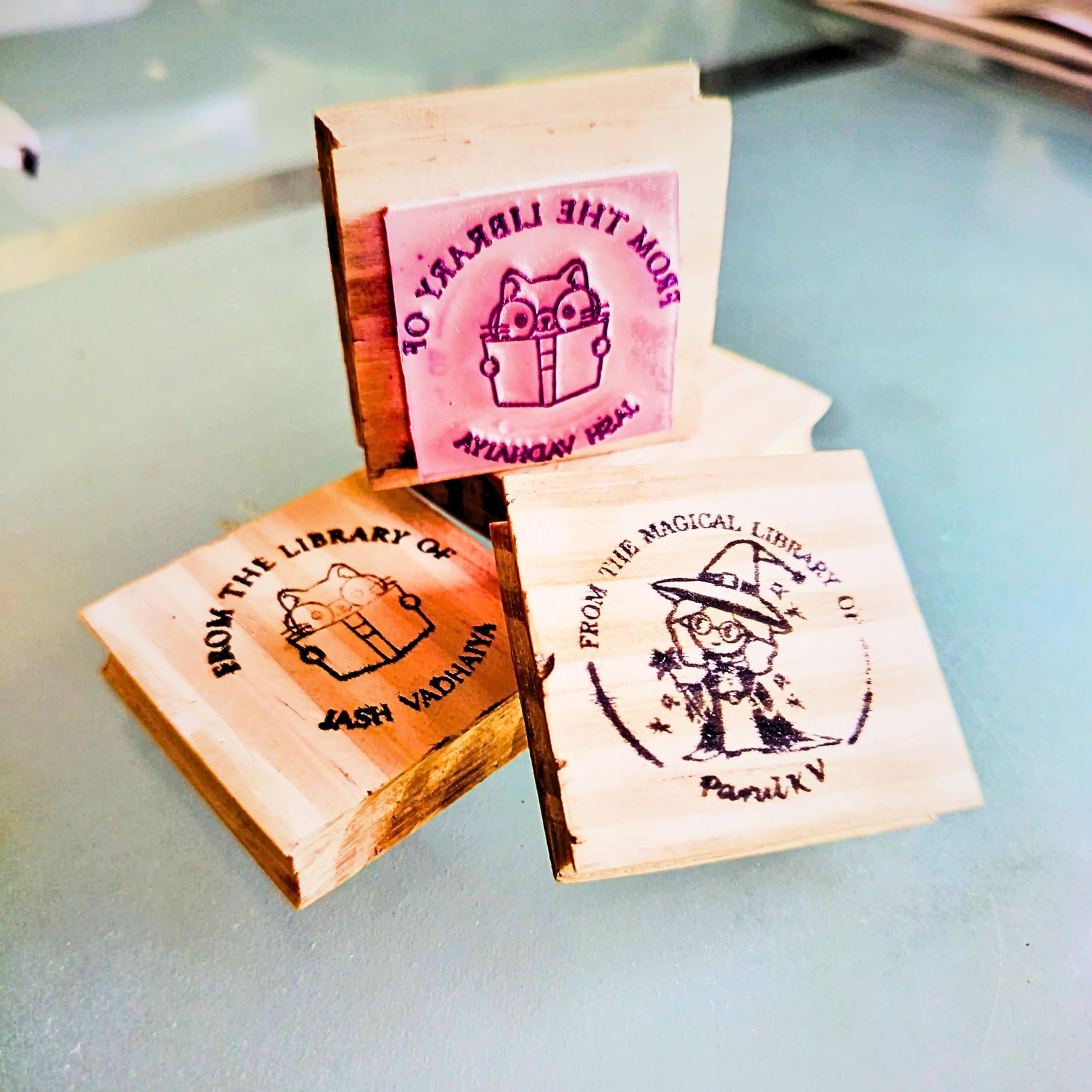 Swinging Girl Customised Book Stamp with Personalised Name