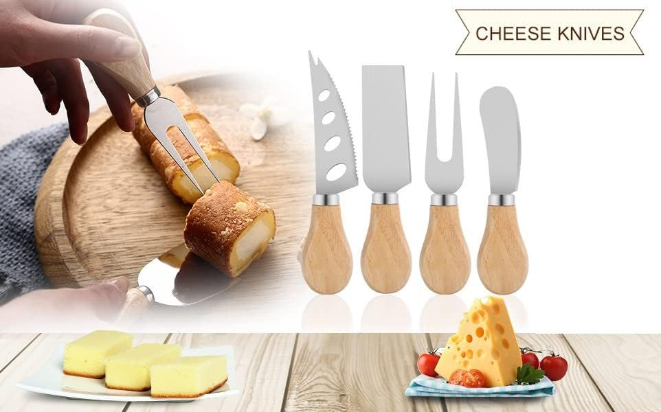 Thumbnail: kunya® 4 PCS Cheese Knife Set, Premium Stainless Steel Cheese Slicer and Cutt...