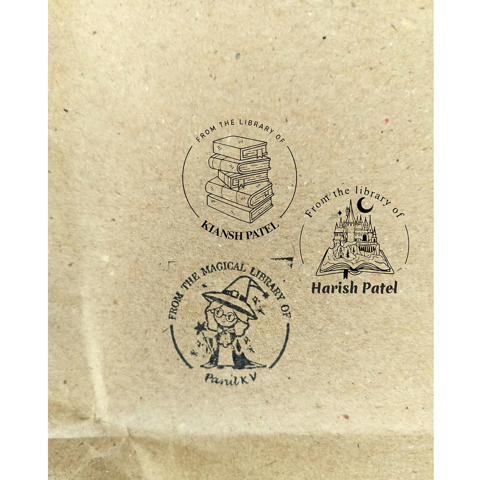 Thumbnail: Kunya Personalised Book Stamp with Your Name(3.5 cm Dia), customised for Stam...