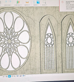 Cad rendering of gothic windows