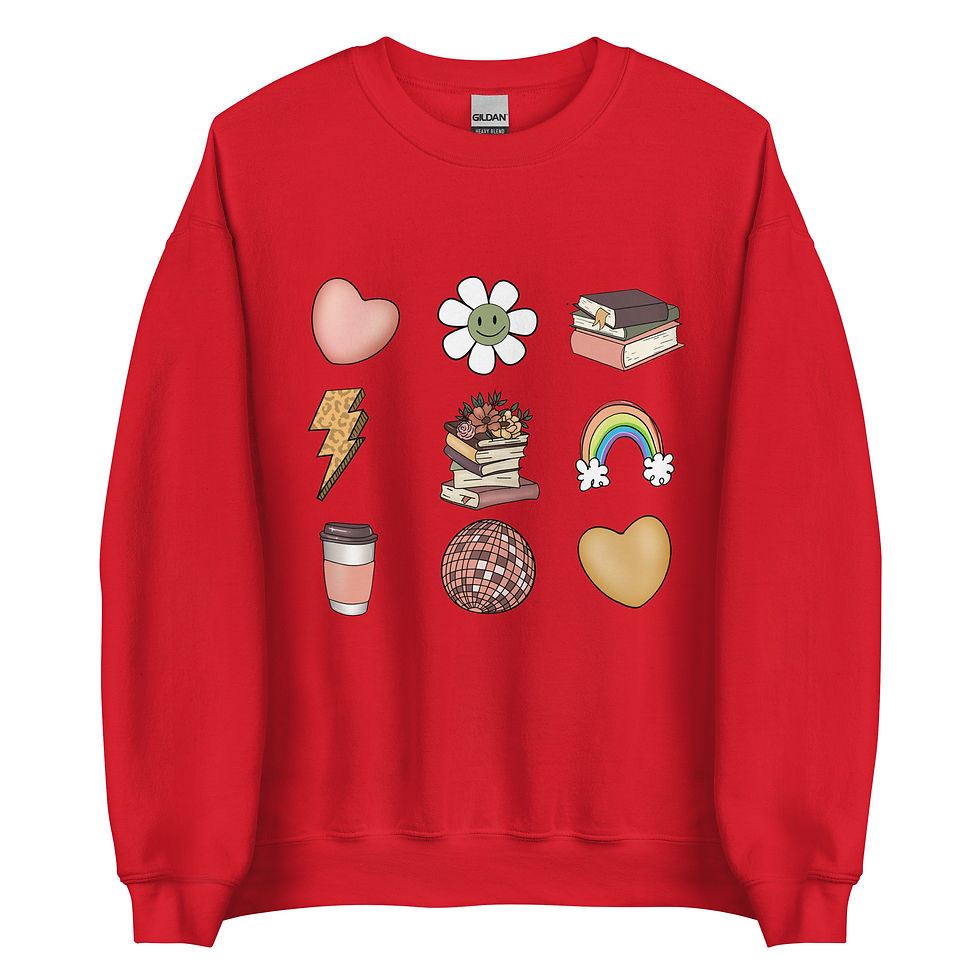 Thumbnail: Books and Coffee Unisex Sweatshirt - PICK YOUR COLOR