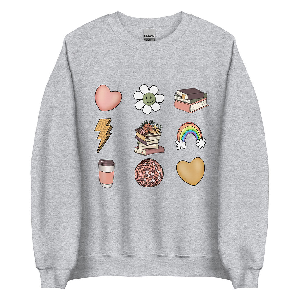 Thumbnail: Books and Coffee Unisex Sweatshirt - PICK YOUR COLOR