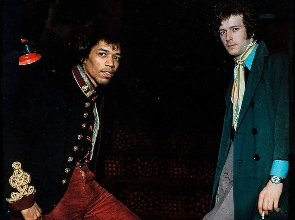 Os guitarristas Jimi Hendrix e Eric Clapton