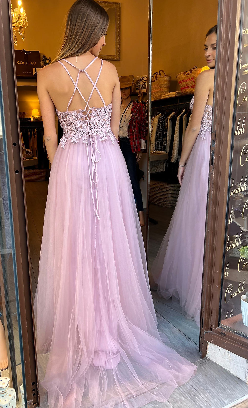 Miniature : Robe dentelle et tulle avec traîne 