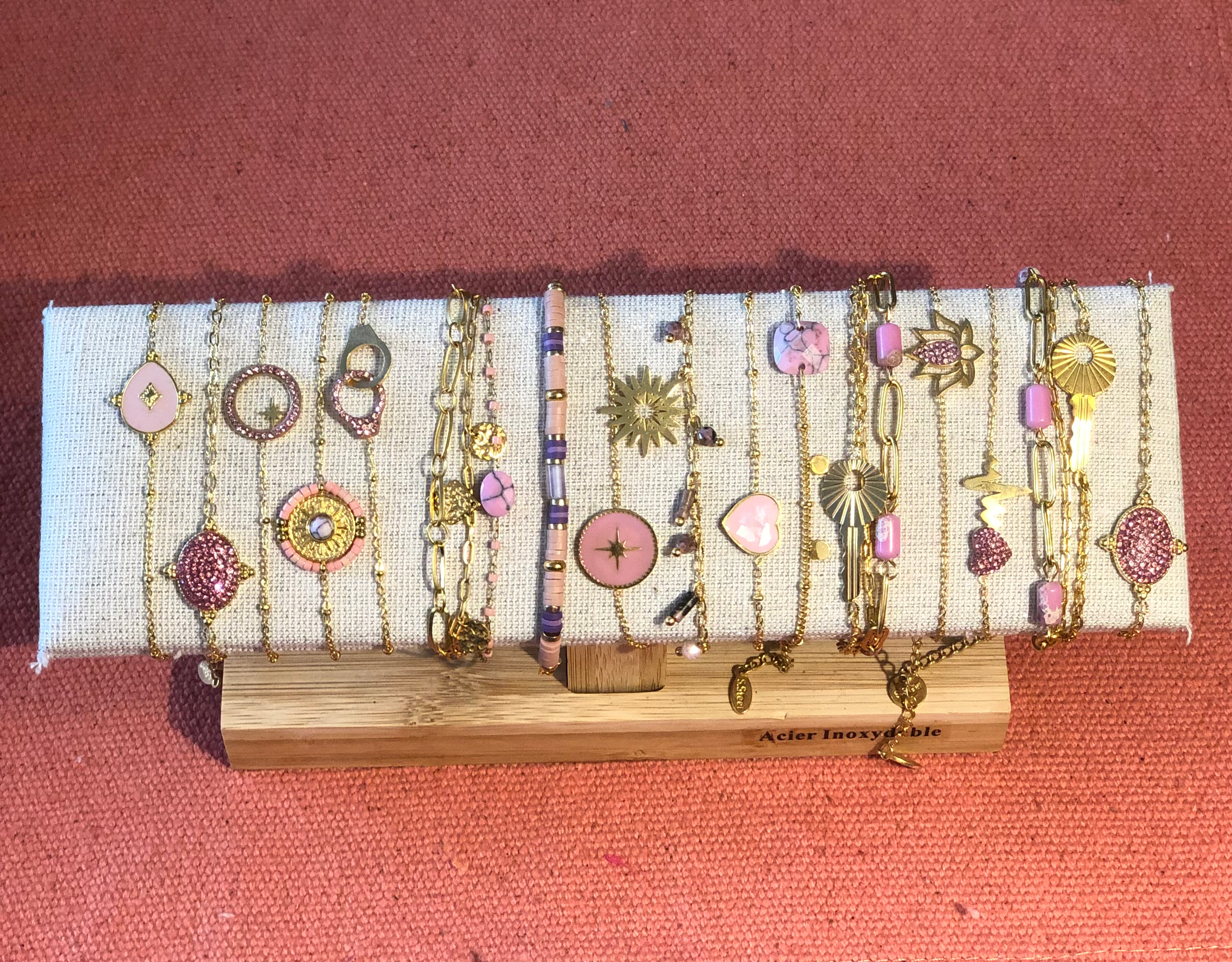 Bracelets acier inoxydable - Rose / doré 