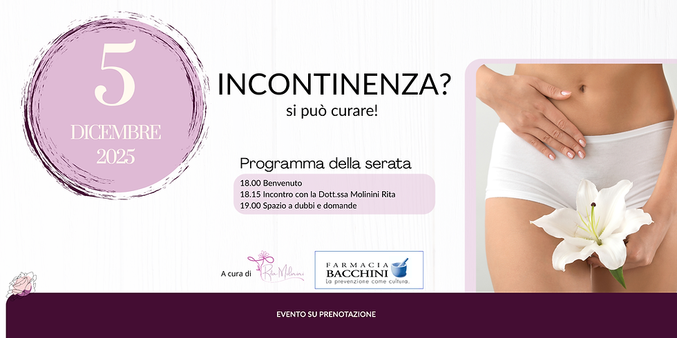 Serata gratuita sulla incontinenza a Verona — 5 dicembre in Farmacia Bacchini