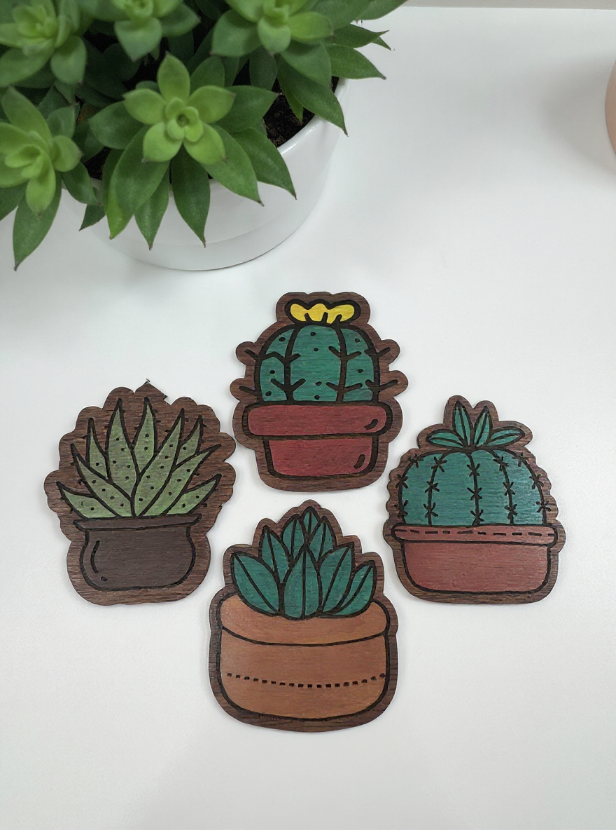 Succulent Fridge Magnet Set