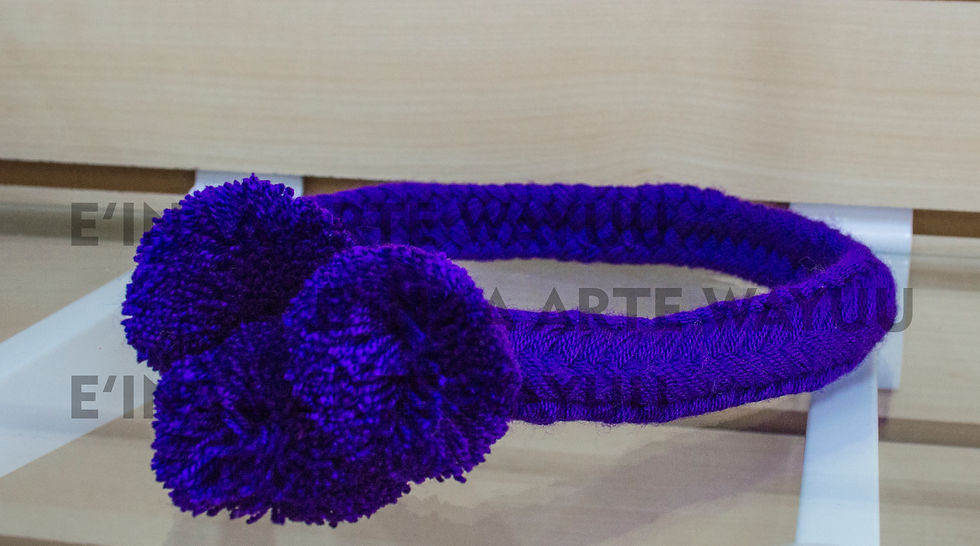 Miniatura: ADORNO DE BORLAS PARA SOMBRERO WAYÚU