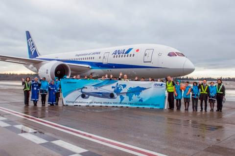 Boeing y ANA (All Nippon Airways) celebraron hoy el vuelo comercial número 100,000 de la aerolínea c