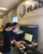 Richardson reviews the tools and computer software with sixth-grade students in the VW eLab.