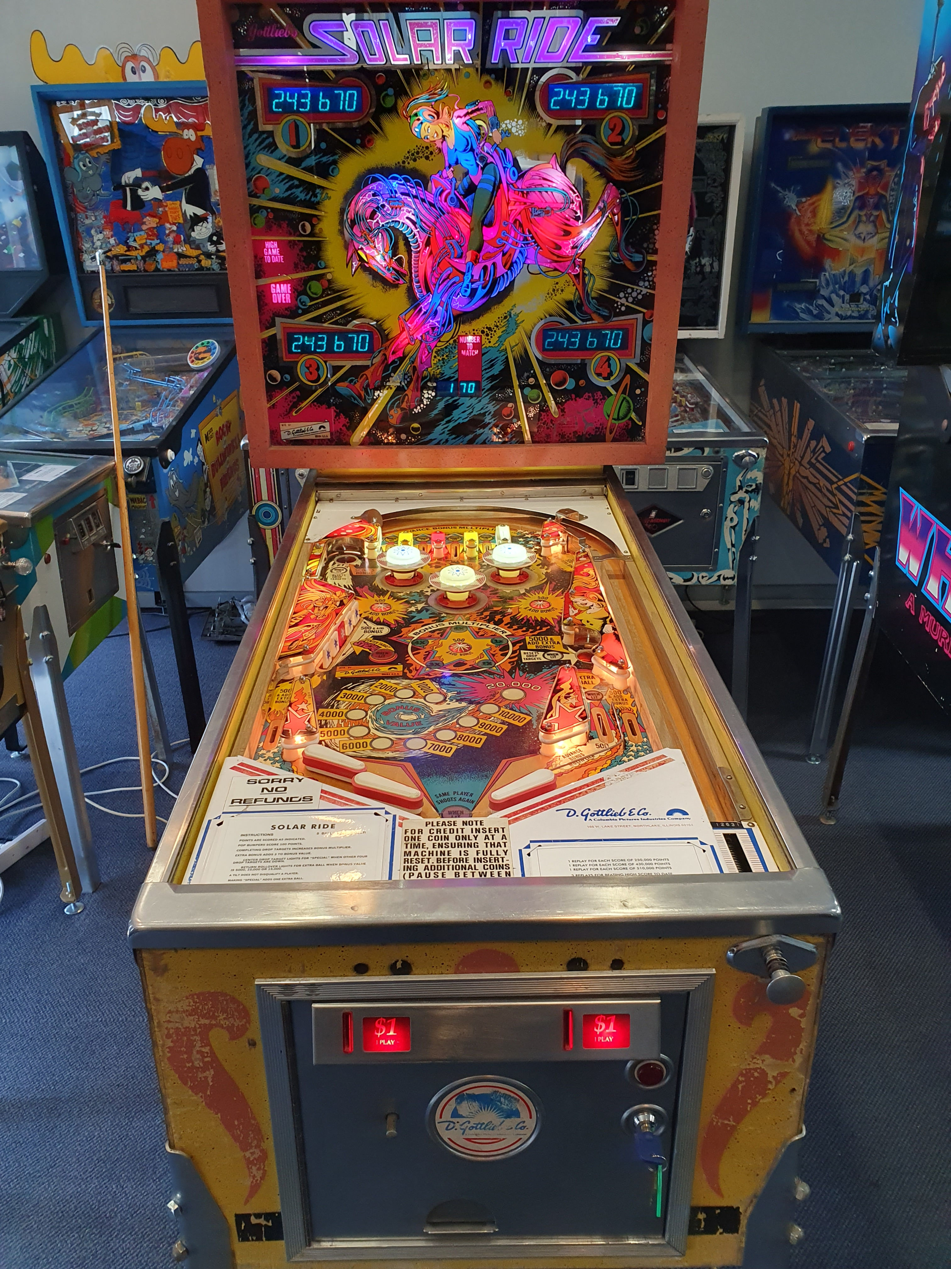 SOLAR RIDE PINBALL MACHINE