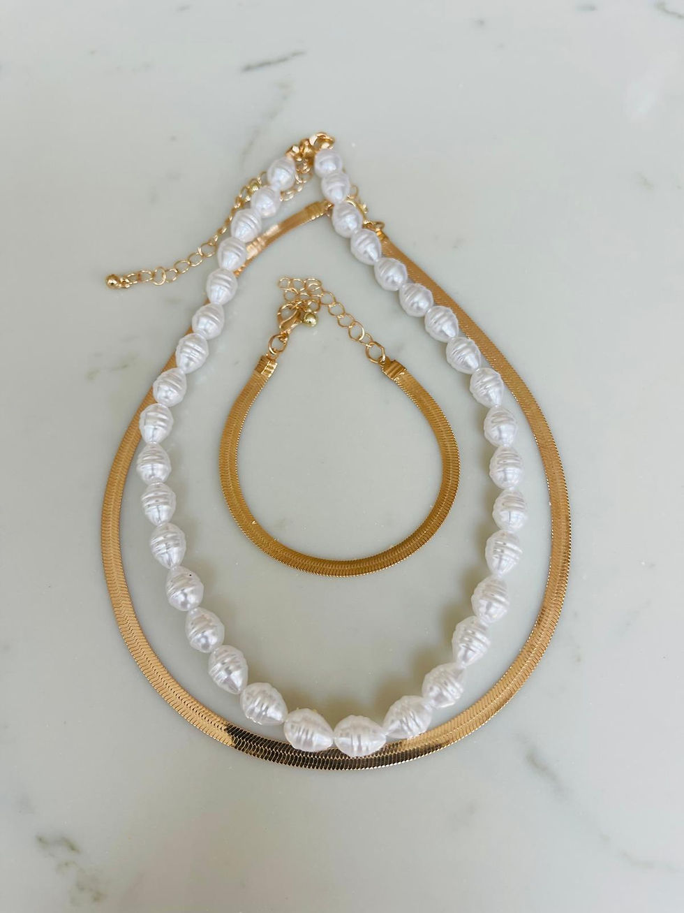 Thumbnail: Nova Pearl Necklace and Bracelet Set 