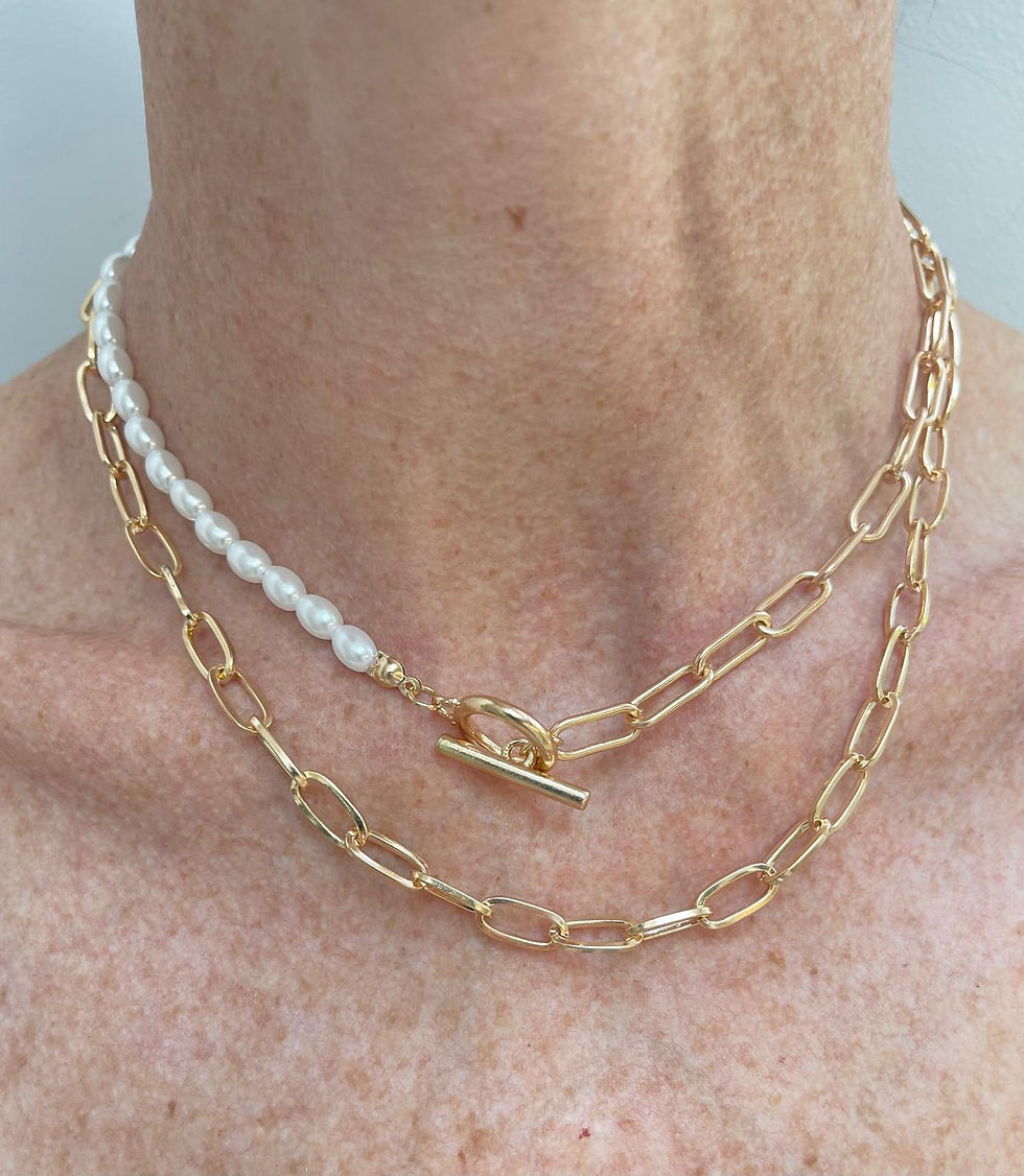 Thumbnail:  Malina Layered Pearl Necklace and bracelet set