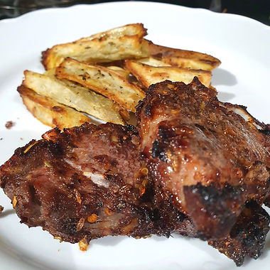 Spiced Lamb Chops with Sweet Potato Fries (Quick recipe)