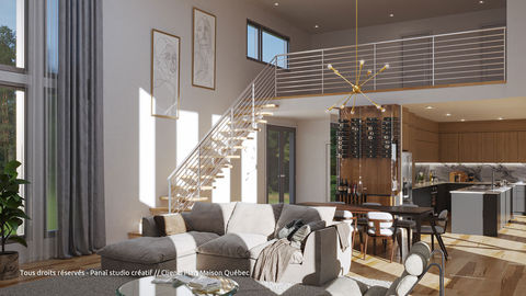 High-quality 3D rendering of a modern interior space.