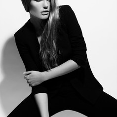 Model in black