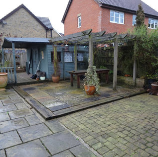 Backyard with a paved patio