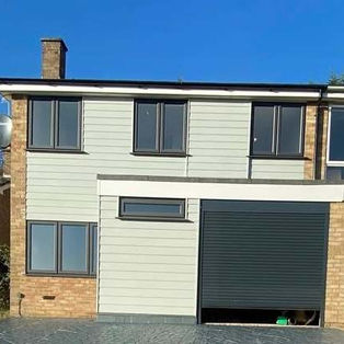 Modern two-story house exterior