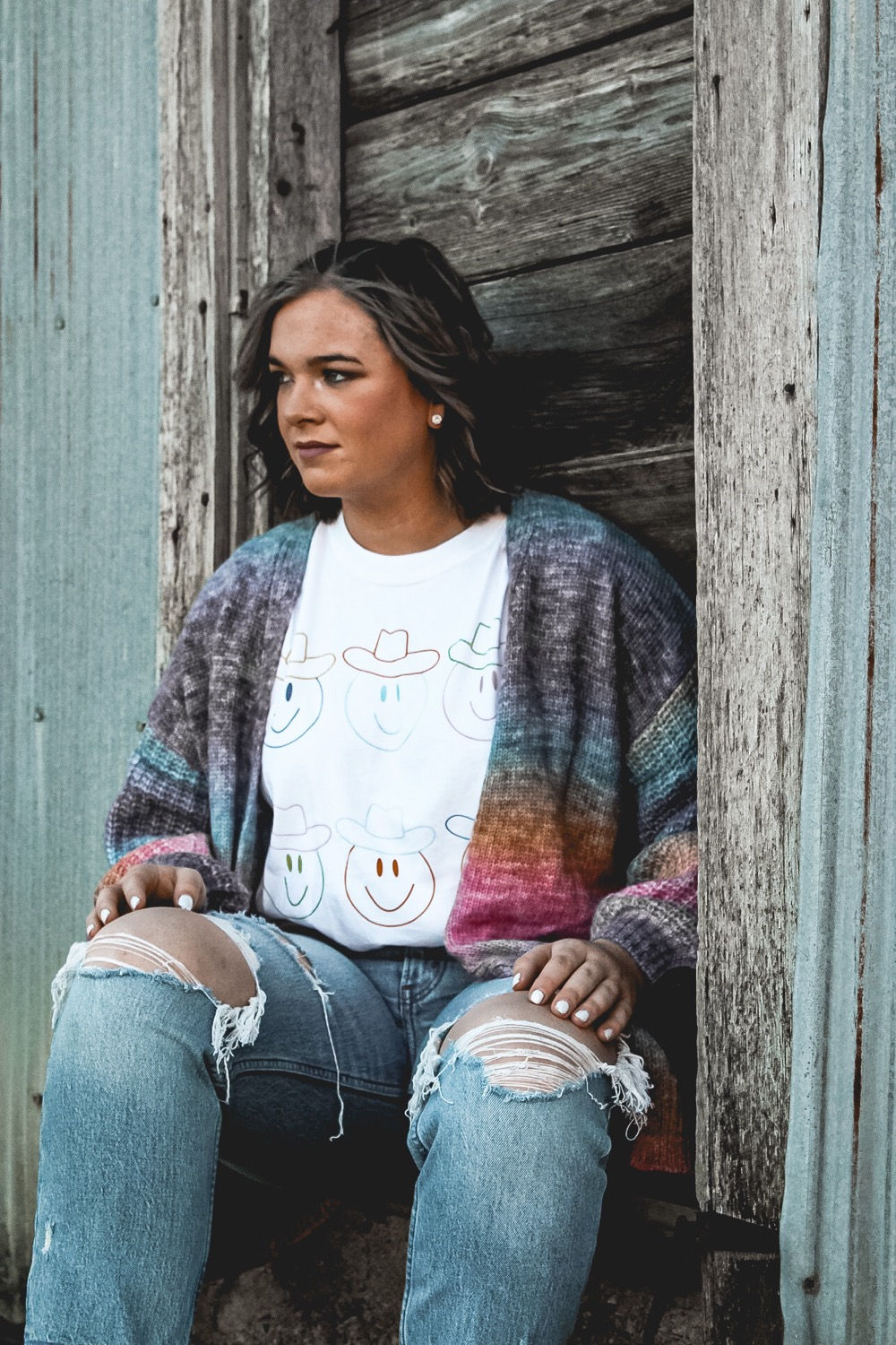 Rainbow knit cardigan 