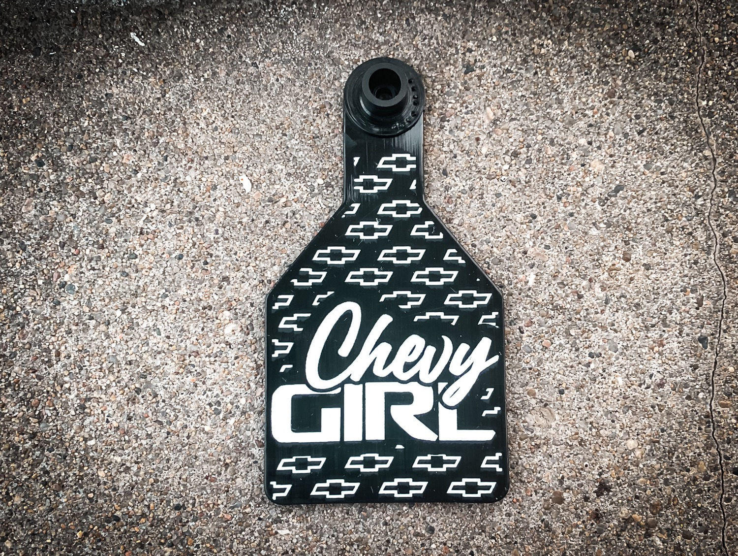 Chevy Girl LIVESTOCK keychain/rear view mirror tags 