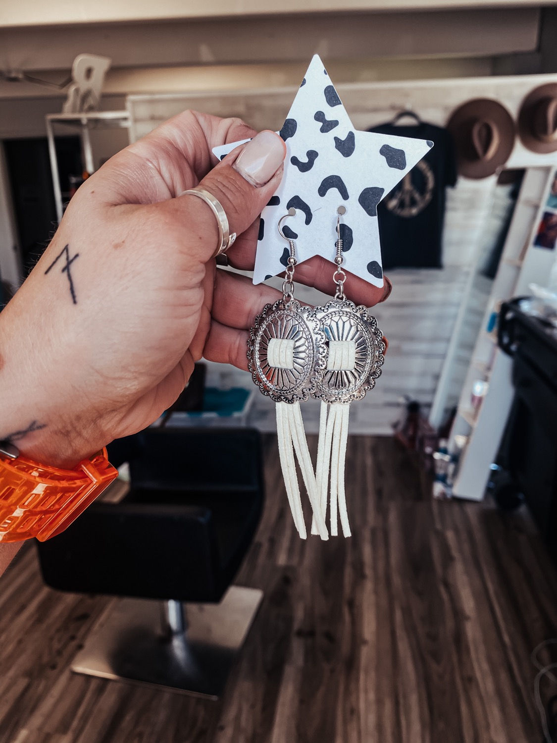 The Fringed white Concho 
