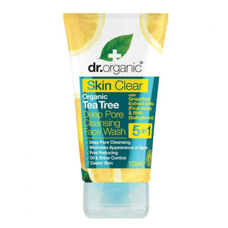 Dr Organic Skin Clear Tea Tree Deep Pore Cleansing F. Wash 125 Ml