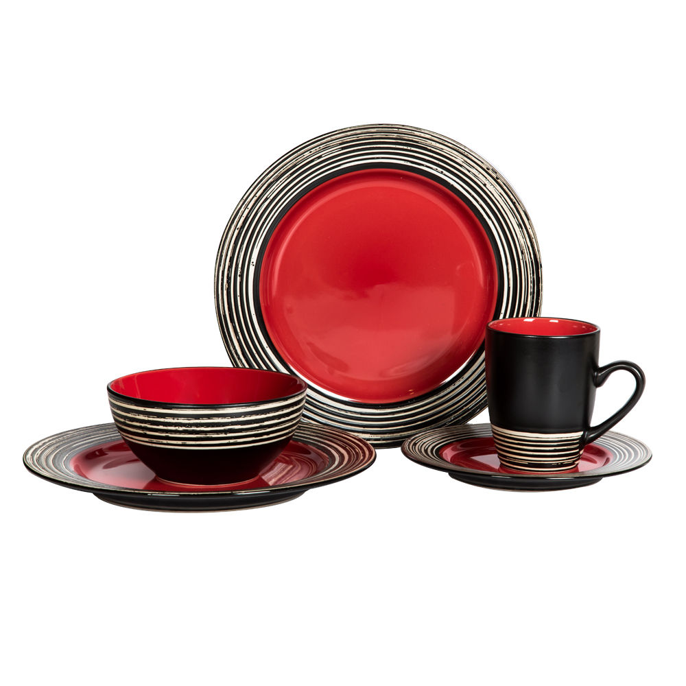 16 Pcs Dinner Set – Tahiti Carmine