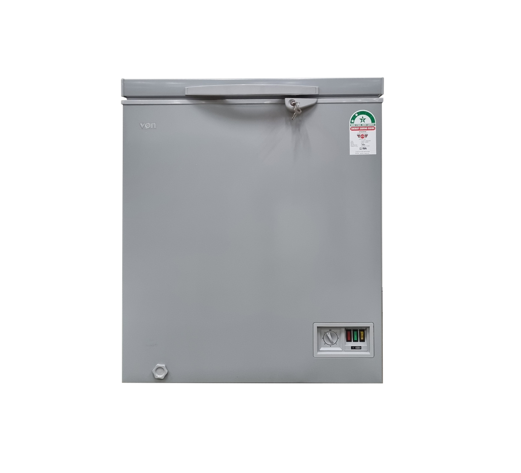 Von VAFC15DKG/DHG Chest Freezer - 142L, Grey