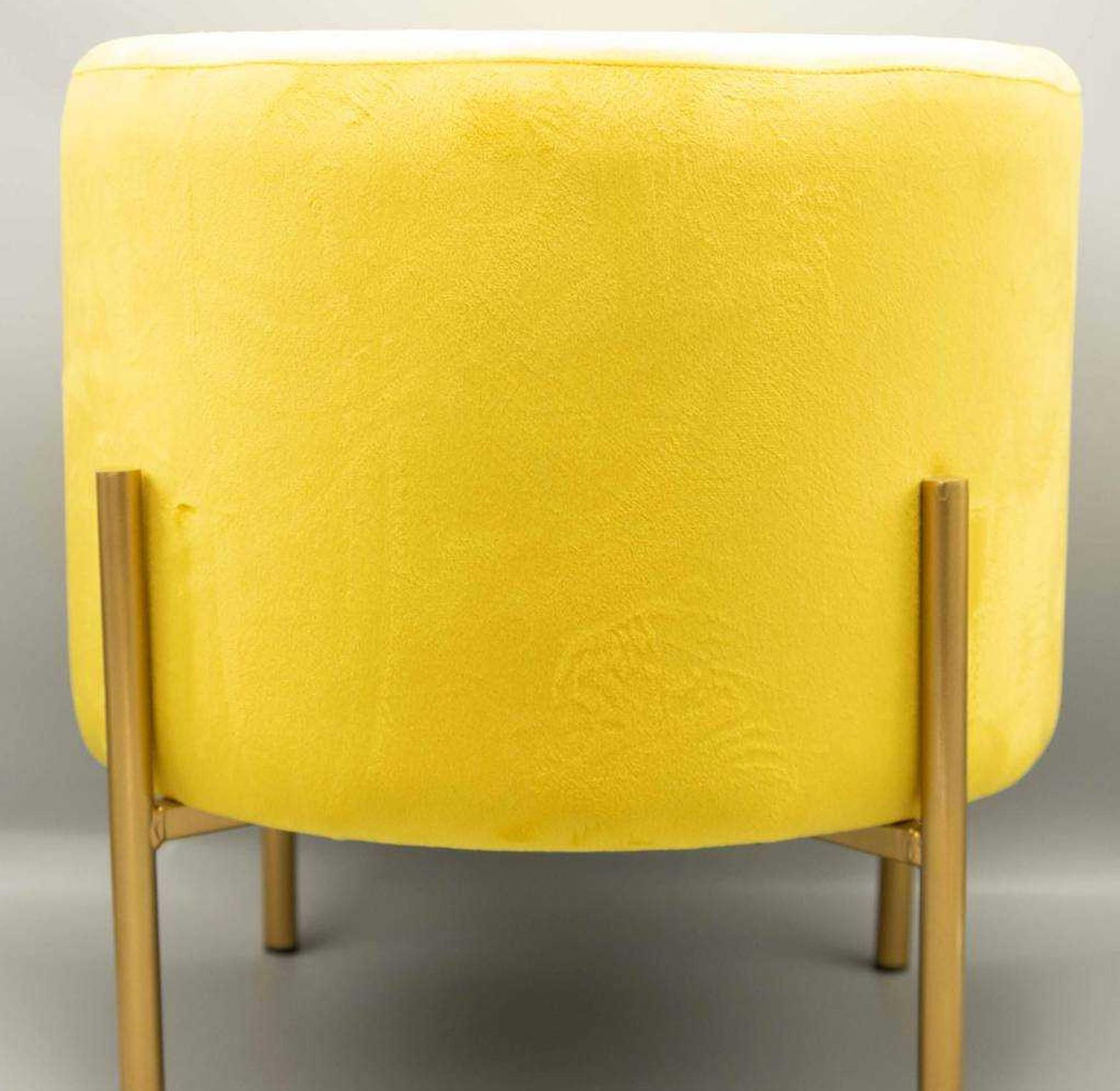 Pouf round gold feetf38*4