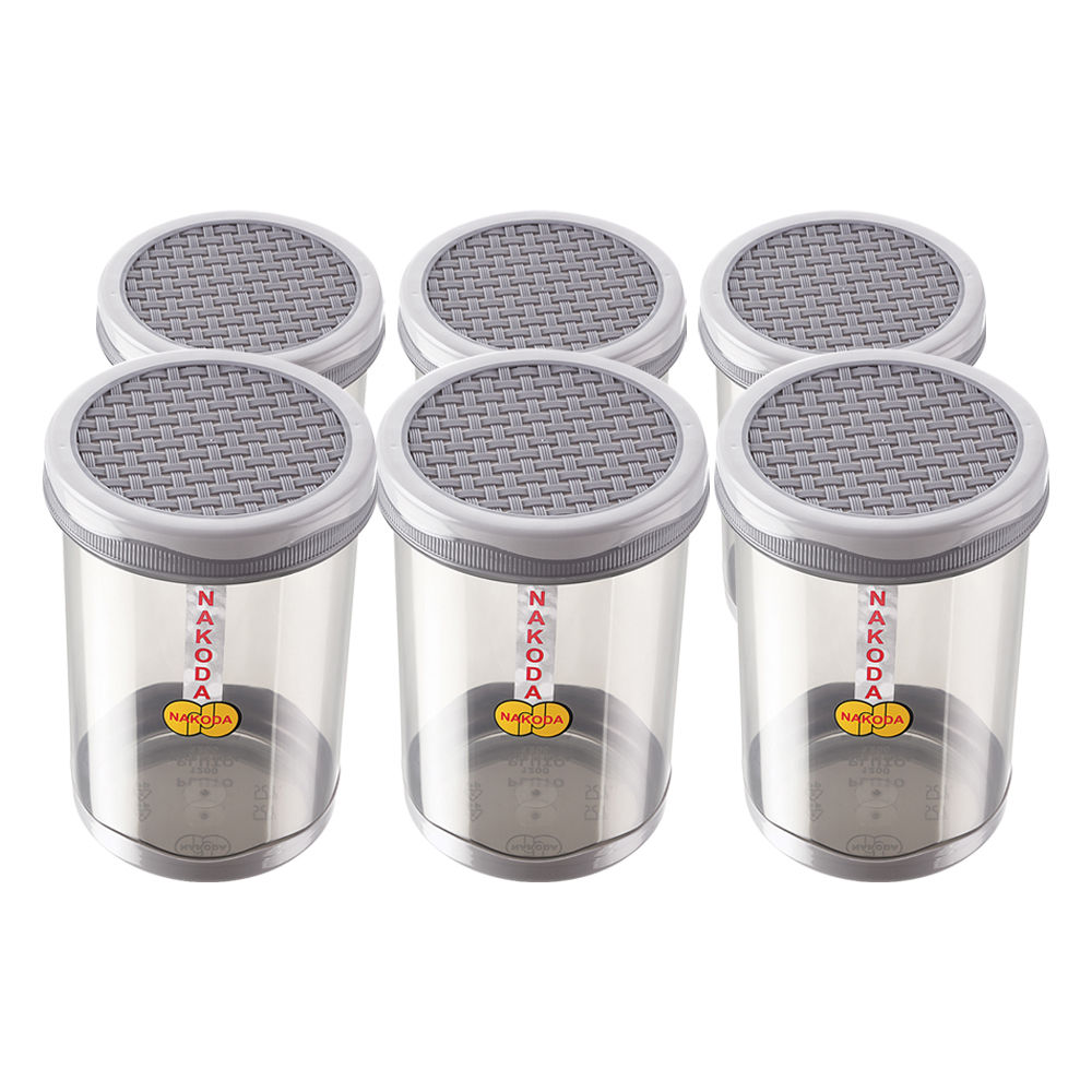 Pluto Kitchen Storage Container Set, 6pcs, Small, Grey