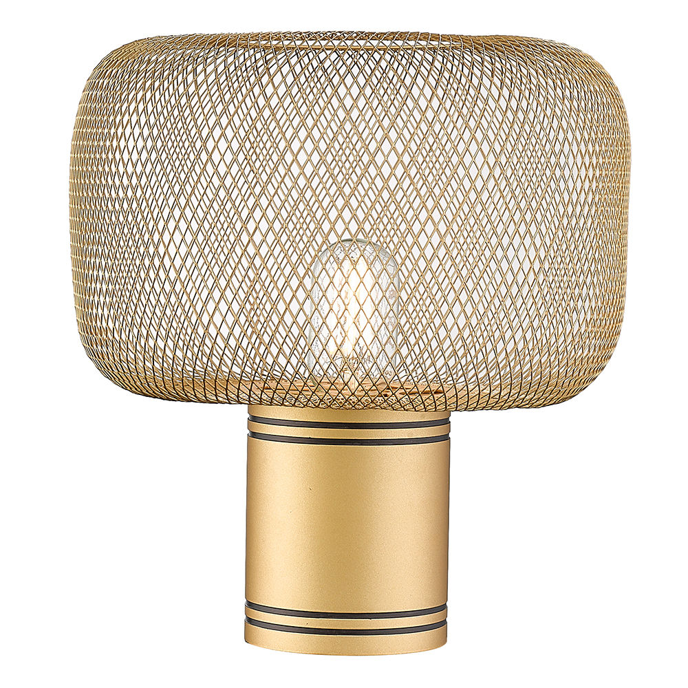 Table Lamp With Gold Mesh Shade (E27); (φ28xH30)cm