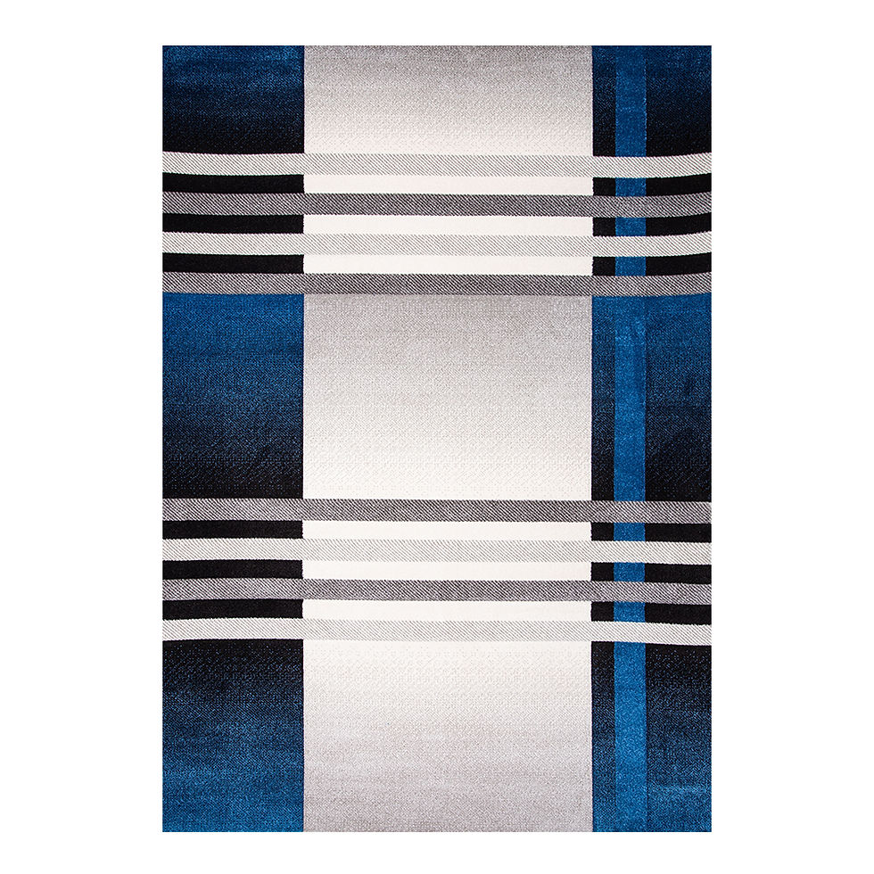 Grand: Colorful Faery 2500 Abstract Stripe Pattern Carpet Rug; (200×290)cm, Blu