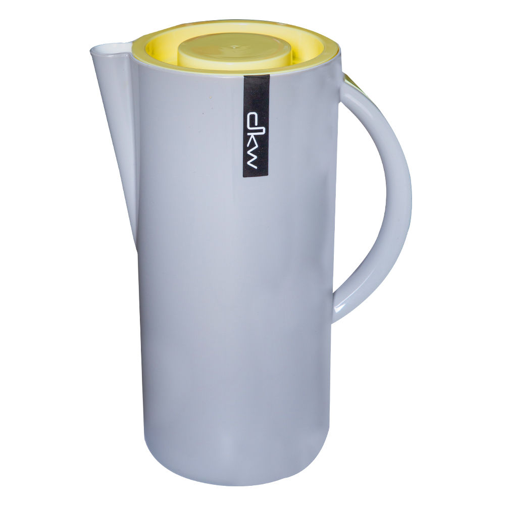Fusion Sense Double Wall Jug With Lid 1.6Lts, P.Yellow/S.Grey