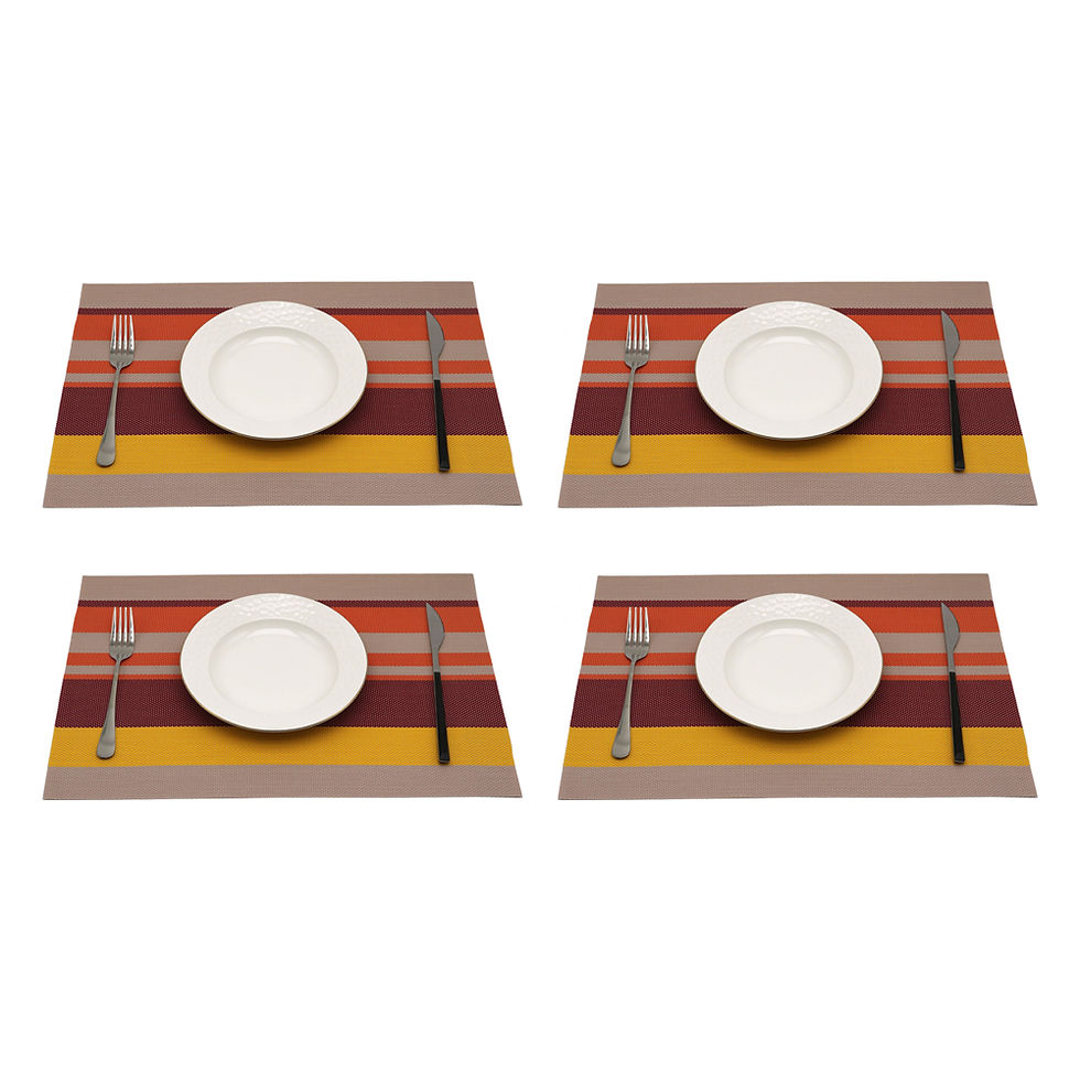 PVC Table Mat Set: 4Pcs; (45×30)cm, Orange