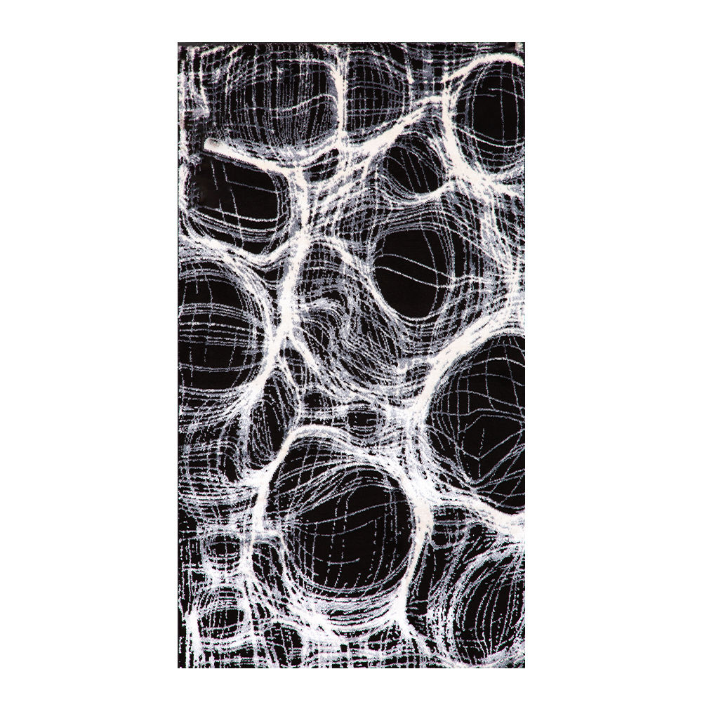 Grand: Safir Abstract Pattern Carpet Rug; (160×230)cm, Black/White