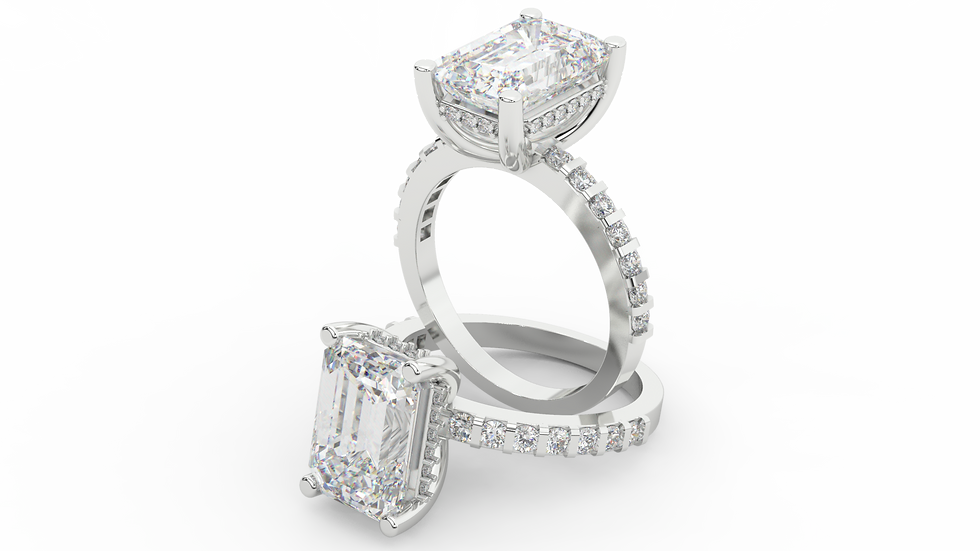 Thumbnail: 14K Gold 4.50 Cts Emerald Cut Diamond UBSL4