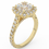Thumbnail: 14K Gold Halo Ring Cushion shape  WA4