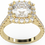 Thumbnail: 14K Gold Halo Ring Cushion shape  WA4