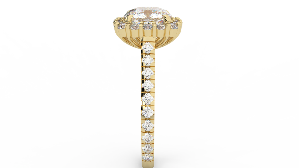 Thumbnail: 14K Gold Halo Ring Cushion shape  WA4