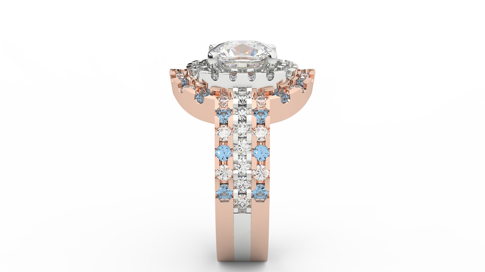 Thumbnail: 14K Gold Elongated 1.40 Cushion Cut Diamond WA14