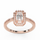Thumbnail: 14K Gold Emerald Cut Diamond with Halo WA28