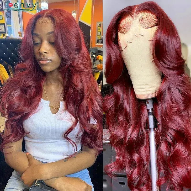 Thumbnail: Body Wave Colored Transparent Lace Wig Peruvian