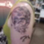 Swan and Moon Stipple Tattoo