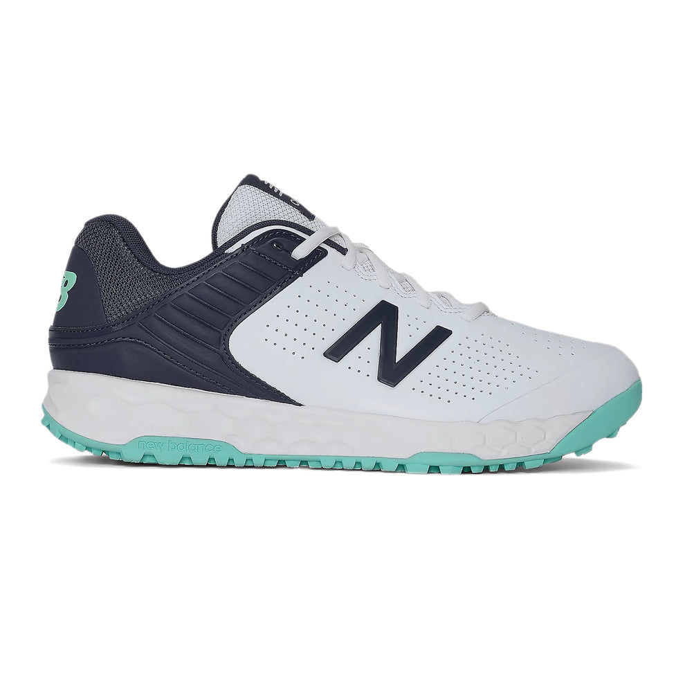 New Balance CK4020 J4 Rubber Spikes Cricket Shoes (White/Cyber Jade) (2023)