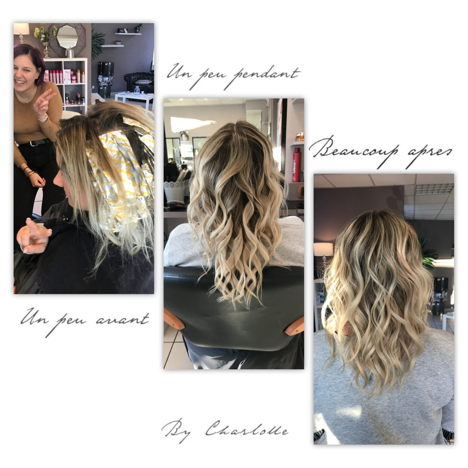 Avant/après balayage blond extrême ✨❄️