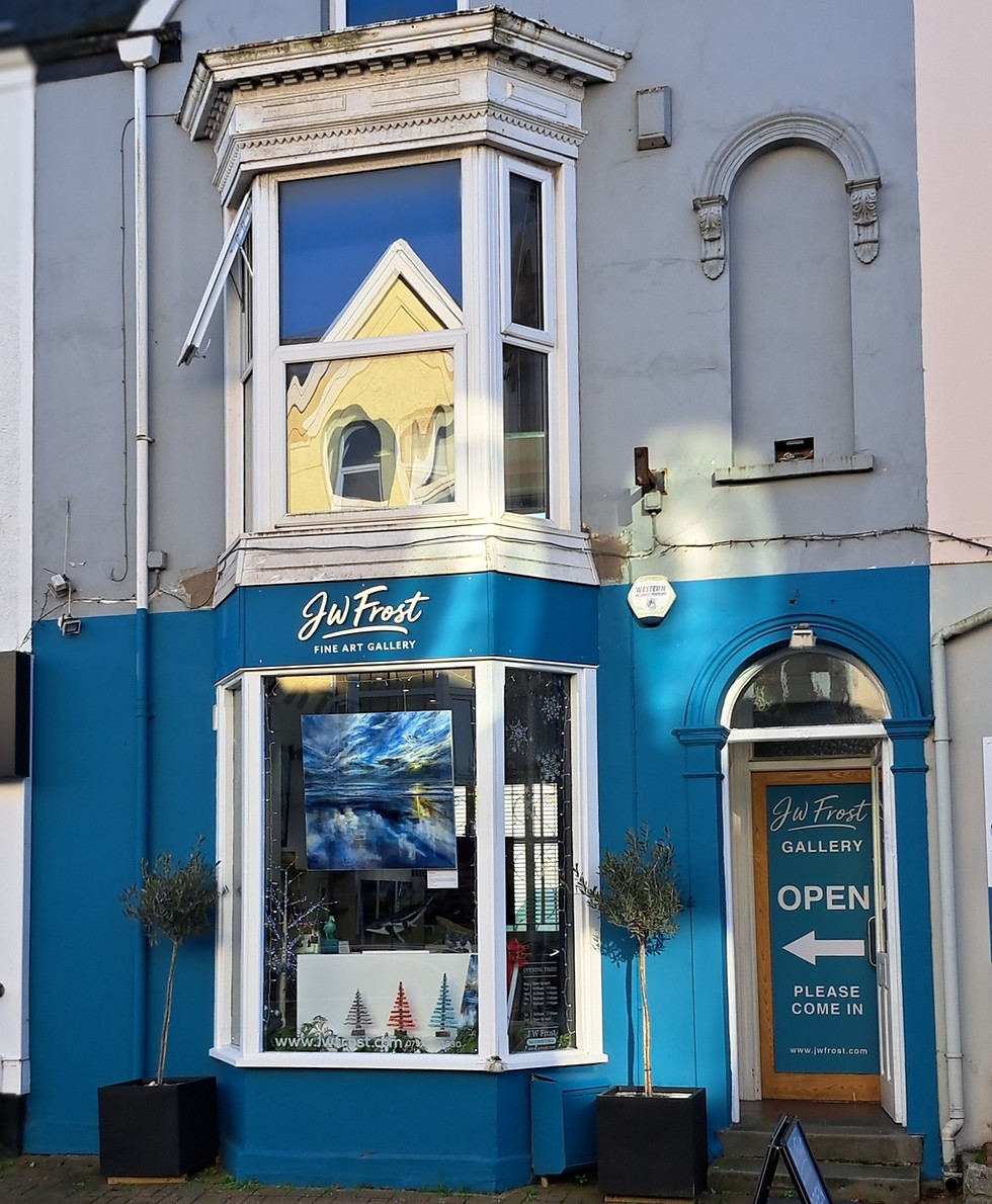 JW Frost Fine Art Gallery shopfront view in Mumbles, Swansea