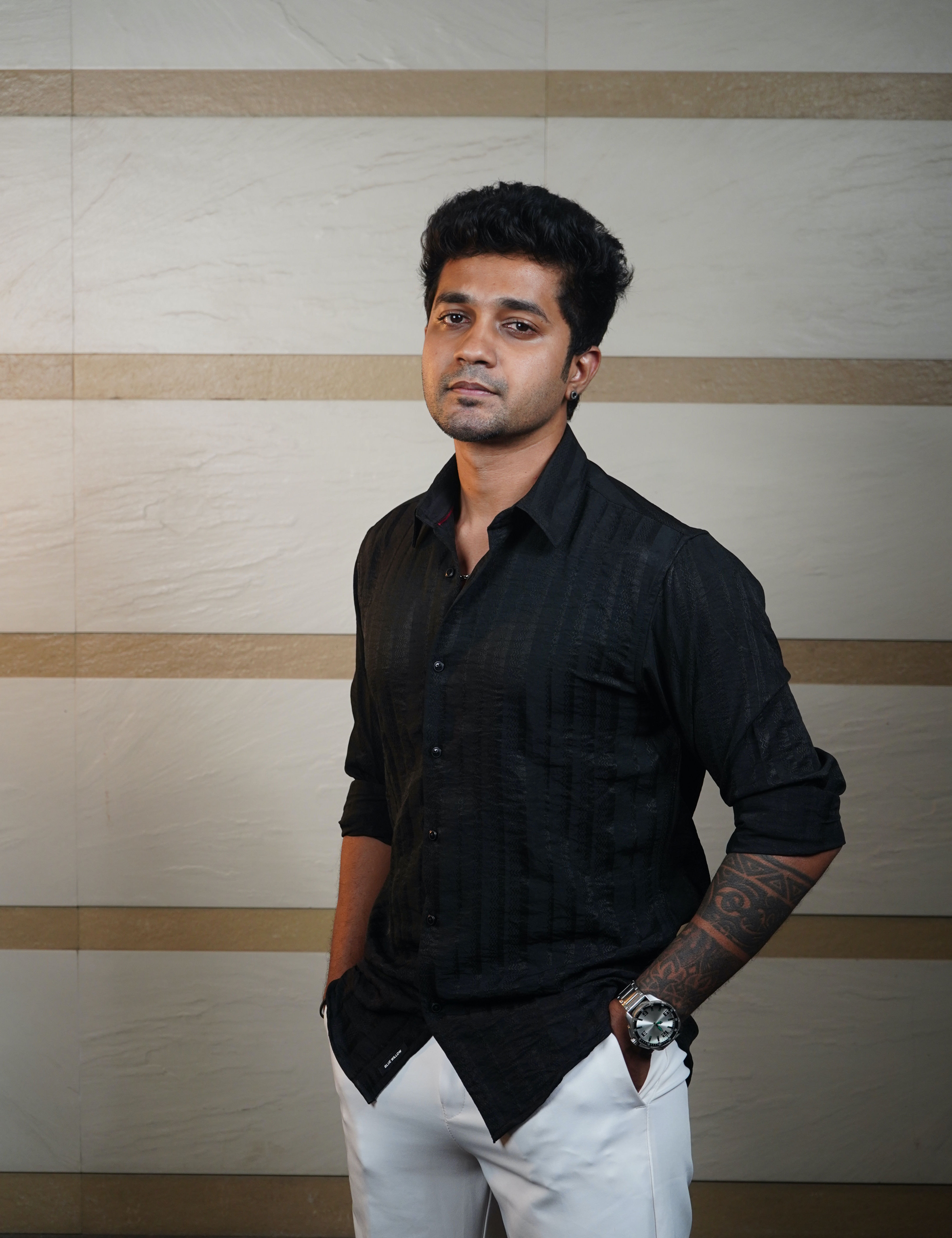 Eclipse Black Classic Textured Shirt