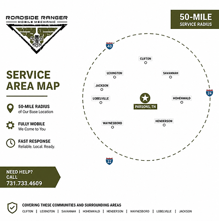 roadside ranger mobile mechanic service map