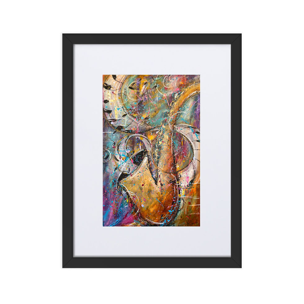 Thumbnail: "Jazz Flow Remix" Framed Print